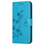 Pouzdro Xiaomi Redmi 12 - Motýli a květy - modré