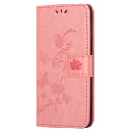 Pouzdro Xiaomi Redmi 12 - Motýli a květy - růžové